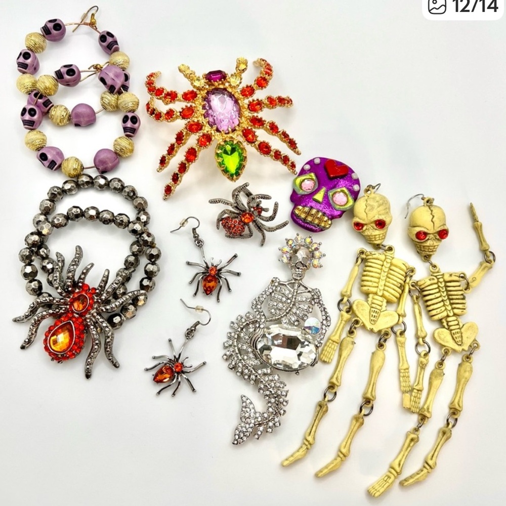 Shoulder Spider Brooch/Pin and Other Halloween Jewelry